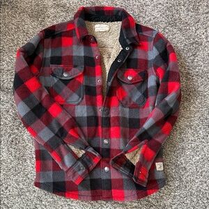 EUC Boys Weatherproof Sherpa Lined Fleece Shacket, Size 10/12